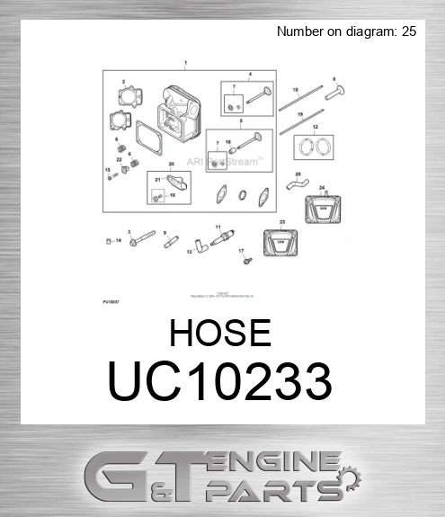 UC10233 HOSE made to fit John Deere | Price: $6.35