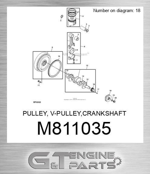 M811035 PULLEY, V-PULLEY,CRANKSHAFT