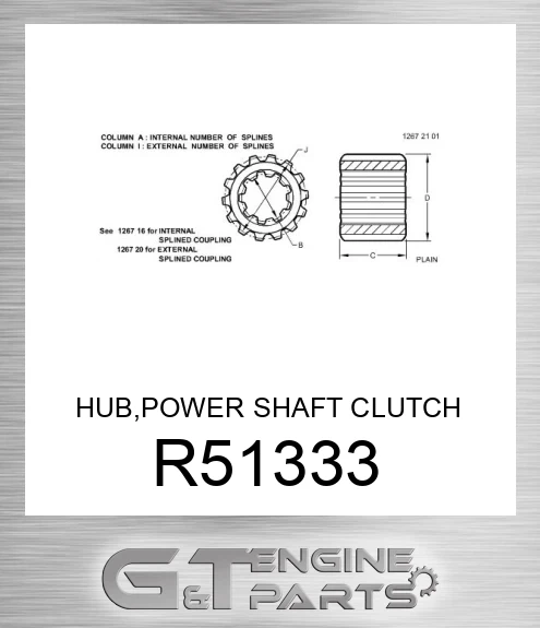 R51333 HUB,POWER SHAFT CLUTCH