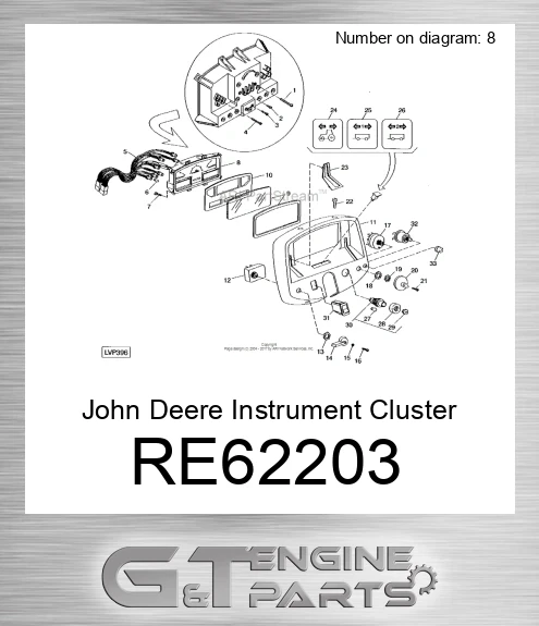 RE62203 John Deere Instrument Cluster RE62203