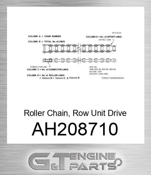 AH208710 Roller Chain, Row Unit Drive for Cornheads,