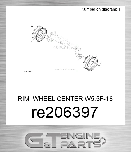 RE206397 RIM, WHEEL CENTER W5.5F-16
