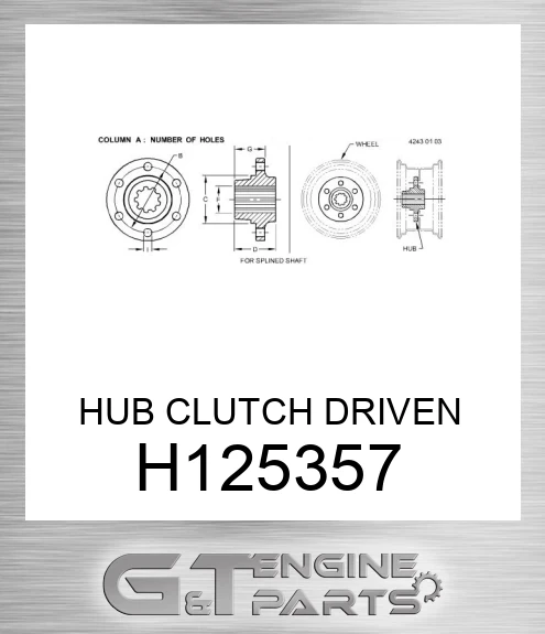 H125357 HUB CLUTCH DRIVEN