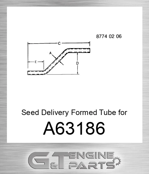 A63186 Seed Delivery Formed Tube for Commodity Cart,