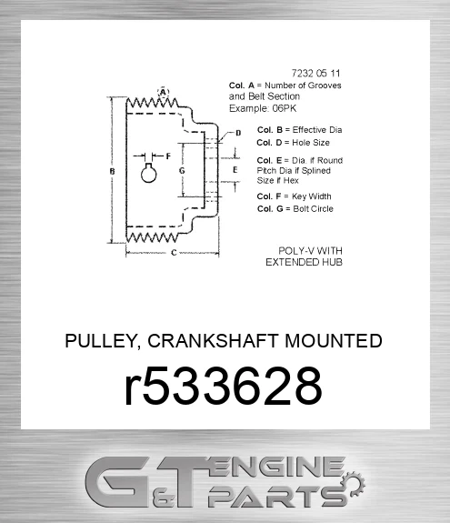 R533628 PULLEY, CRANKSHAFT MOUNTED PULLEY