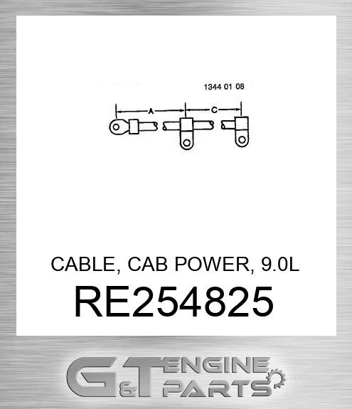 RE254825 CABLE, CAB POWER, 9.0L