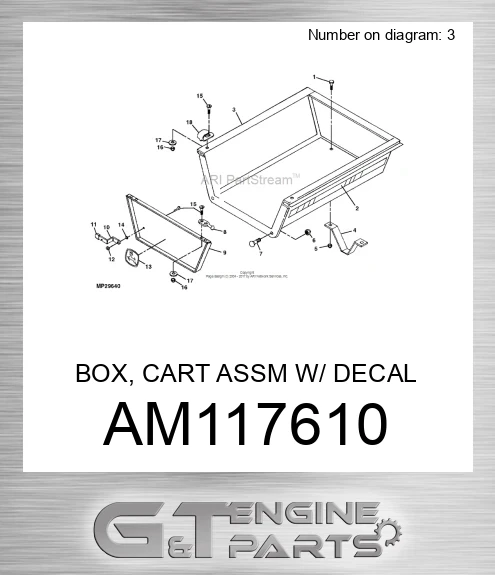AM117610 BOX, CART ASSM W/ DECAL