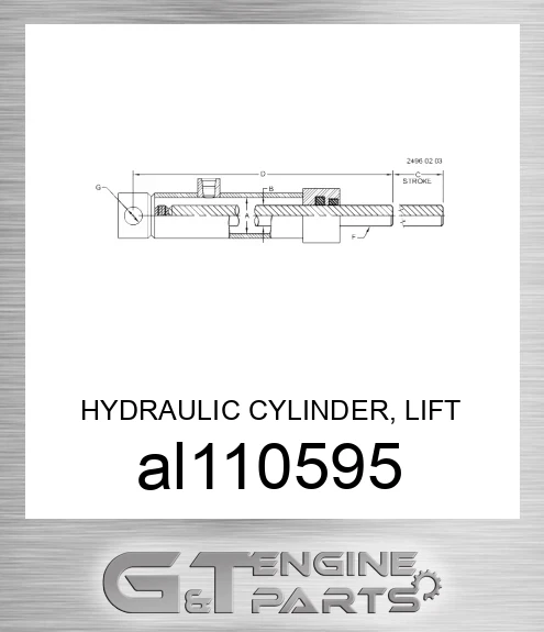 AL110595 HYDRAULIC CYLINDER, LIFT CYLINDER ,