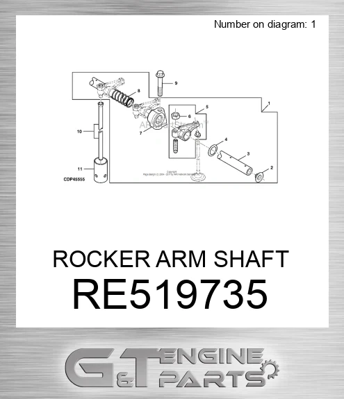 RE519735 ROCKER ARM SHAFT