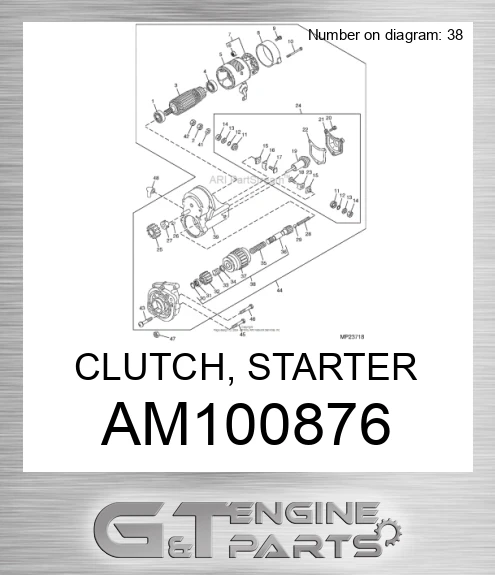 AM100876 CLUTCH, STARTER