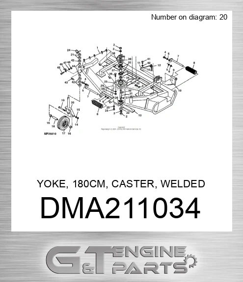 DMA211034 YOKE, 180CM, CASTER, WELDED