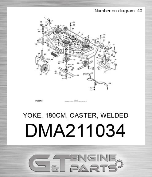 DMA211034 YOKE, 180CM, CASTER, WELDED