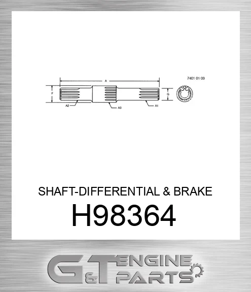 H98364 SHAFT-DIFFERENTIAL & BRAKE