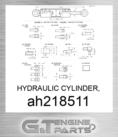 AH218511 HYDRAULIC CYLINDER, 80X40-478.5, 76