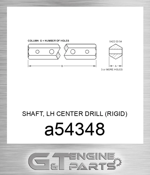 A54348 SHAFT, LH CENTER DRILL RIGID