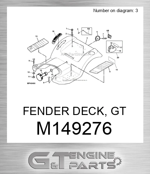 M149276 FENDER DECK, GT
