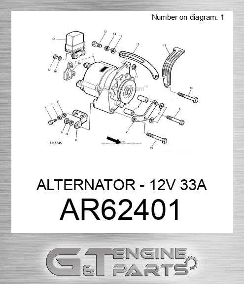 AR62401 ALTERNATOR - 12V 33A