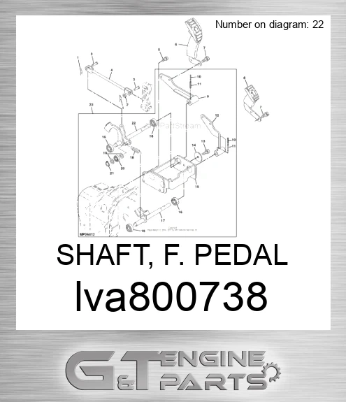 LVA800738 SHAFT, F. PEDAL
