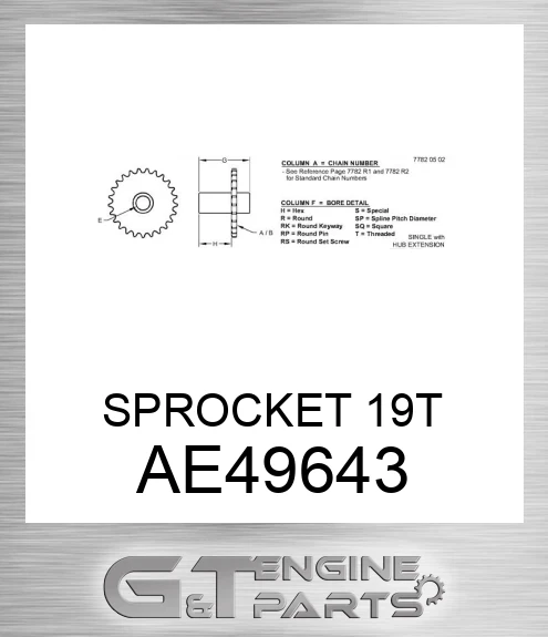 AE49643 SPROCKET 19T