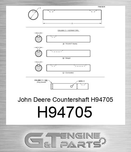 H94705 John Deere Countershaft H94705
