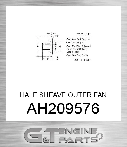 AH209576 HALF SHEAVE,OUTER FAN DRIVEN-ASSY