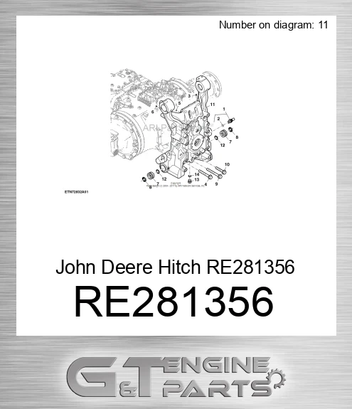 RE281356 John Deere Hitch RE281356