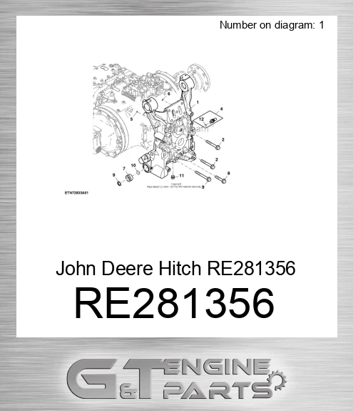 RE281356 John Deere Hitch RE281356