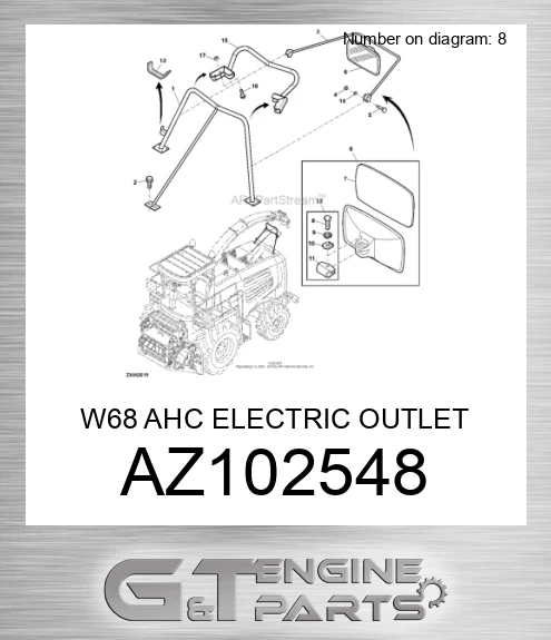 AZ102548 W68 AHC ELECTRIC OUTLET HARNESS
