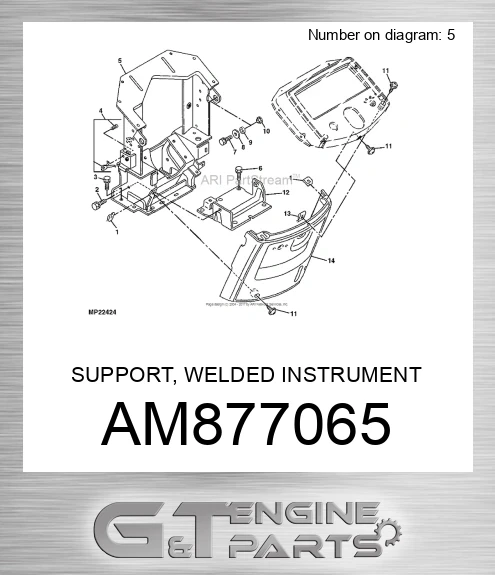 AM877065 SUPPORT, WELDED INSTRUMENT PANEL