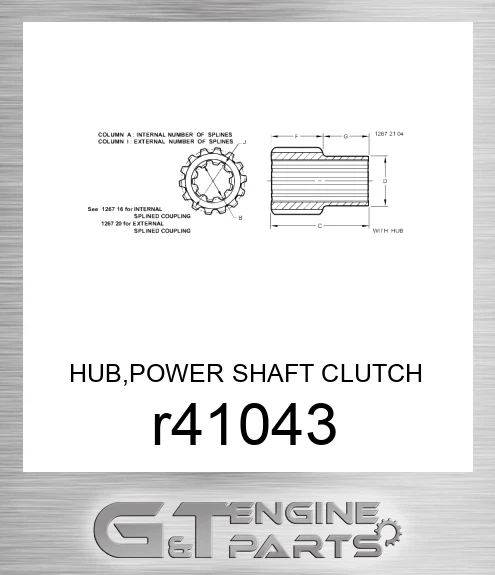 R41043 HUB,POWER SHAFT CLUTCH
