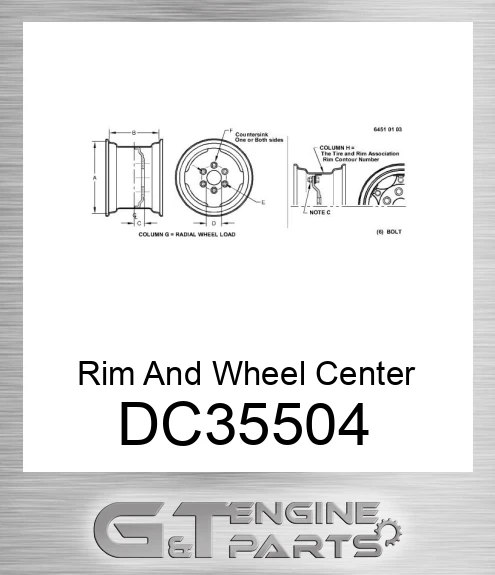 DC35504 Rim And Wheel Center