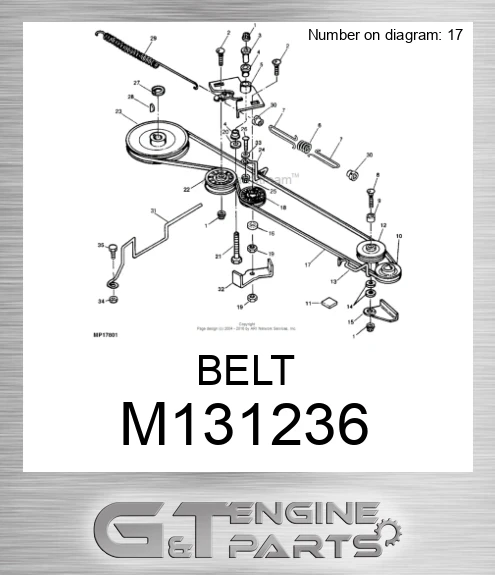 M131236 BELT made to fit JOHN DEERE Price: