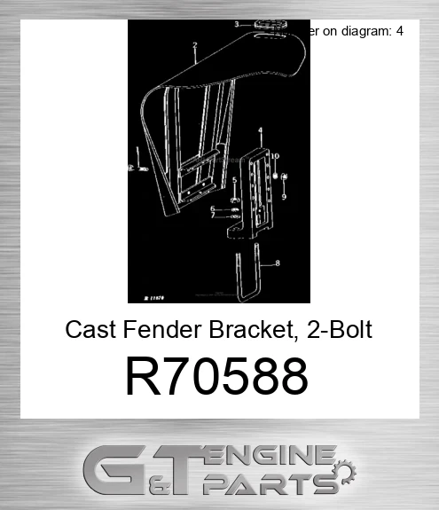 R70588 Cast Fender Bracket, 2-Bolt