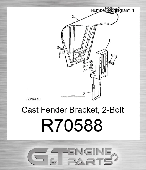 R70588 Cast Fender Bracket, 2-Bolt