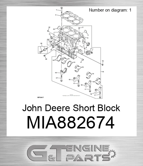 MIA882674 Short Block Assembly