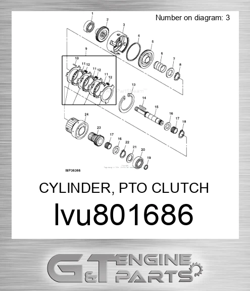 LVU801686 CYLINDER, PTO CLUTCH