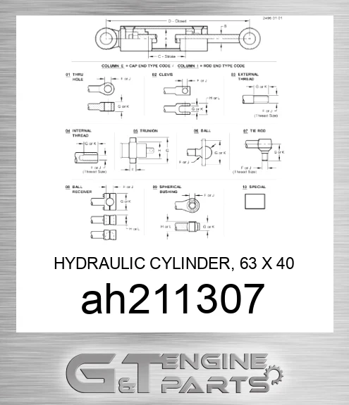 AH211307 HYDRAULIC CYLINDER, 63 X 40 730,