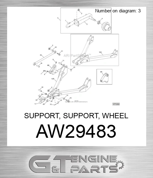 AW29483 SUPPORT, SUPPORT, WHEEL SPINDLE