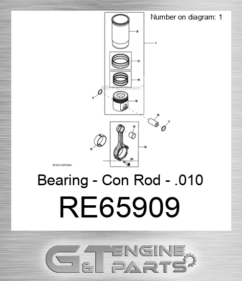 RE65909 Bearing - Con Rod - .010