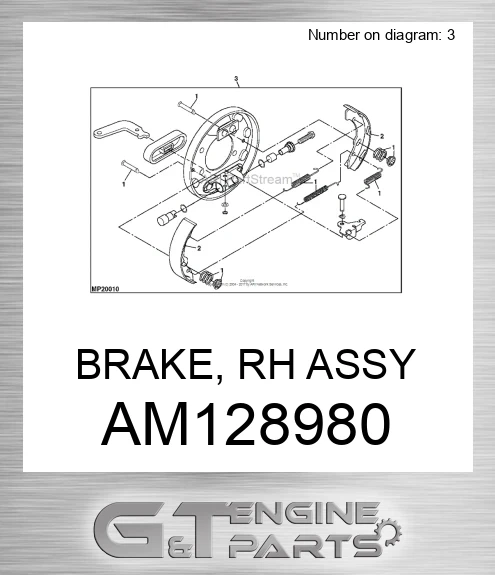AM128980 BRAKE, RH ASSY