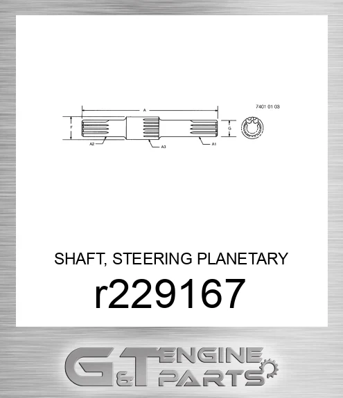 R229167 SHAFT, STEERING PLANETARY INPUT