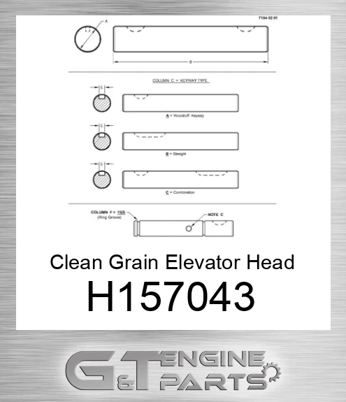 H157043 Clean Grain Elevator Head Shaft