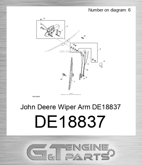 DE18837 Wiper Arm