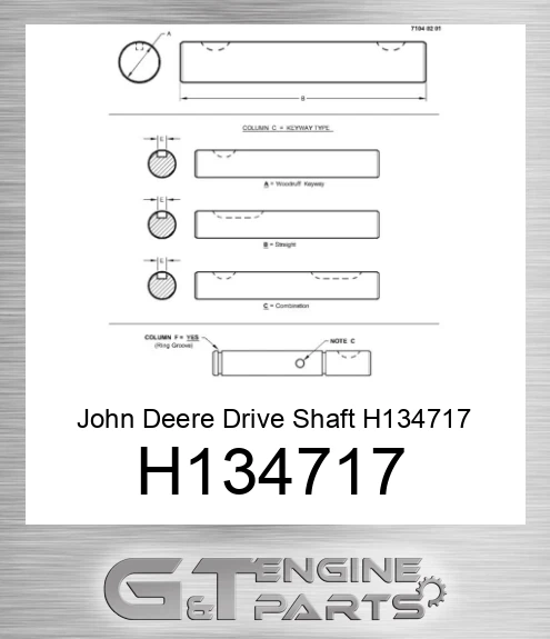 H134717 Straw Spreader Drive Shaft
