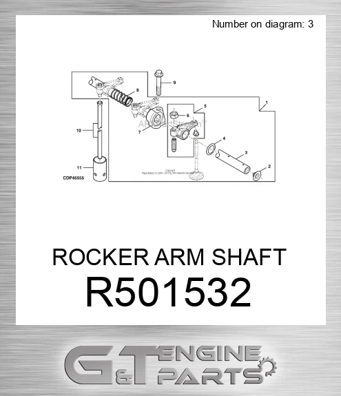 R501532 ROCKER ARM SHAFT