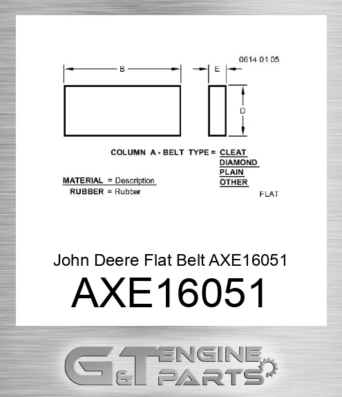 AXE16051 John Deere Flat Belt AXE16051