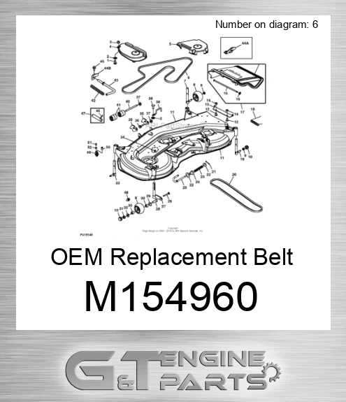 M154960 John Deere V Belt made to fit JOHN DEERE Price 76.91