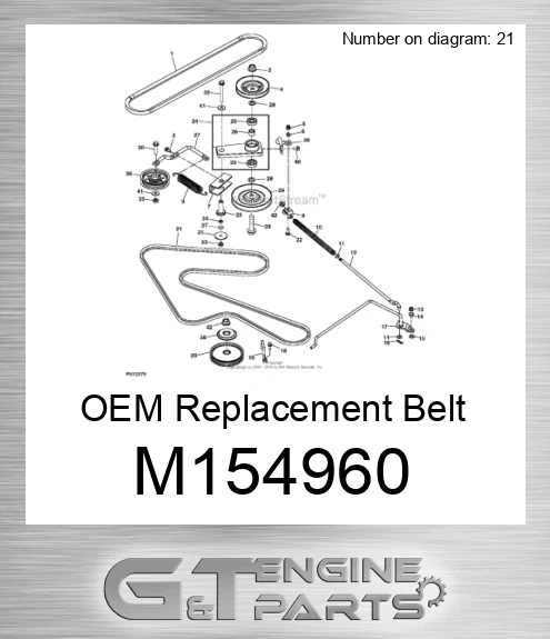 M154960 John Deere V Belt made to fit JOHN DEERE Price 76.91