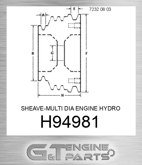 H94981 SHEAVE-MULTI DIA ENGINE HYDRO