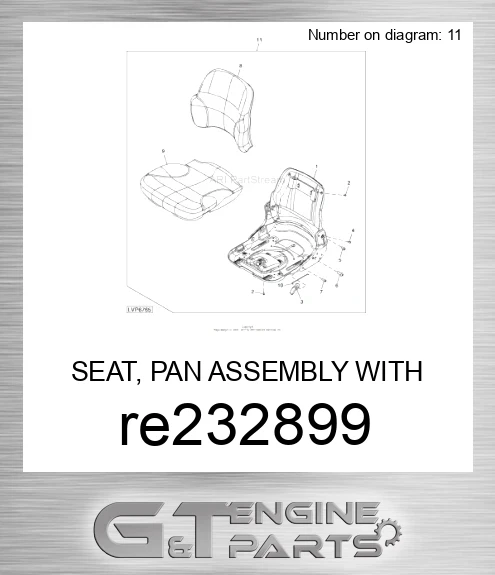 RE232899 SEAT, PAN ASSEMBLY WITH CUSHIONS